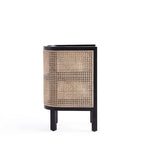 Tavolino Versailles Manhattan Comfort in nero e canna naturale