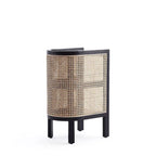 Tavolino Versailles Manhattan Comfort in nero e canna naturale