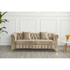 Divano Chesterfield in velluto trapuntato 35P x 85L x 30,3A