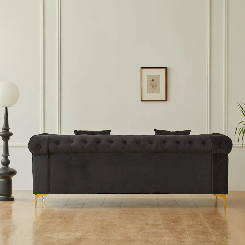 Divano Chesterfield in velluto trapuntato 35P x 85L x 30,3A