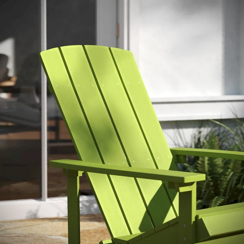 Sedie Adirondack in poliresina per tutte le stagioni con schienale a griglia verticale - Confezione da 2