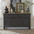 Credenza Americana Farmhouse Nera con Ante a Vetro