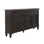 Credenza Americana Farmhouse Nera con Ante a Vetro