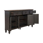 Credenza Americana Farmhouse Nera con Ante a Vetro