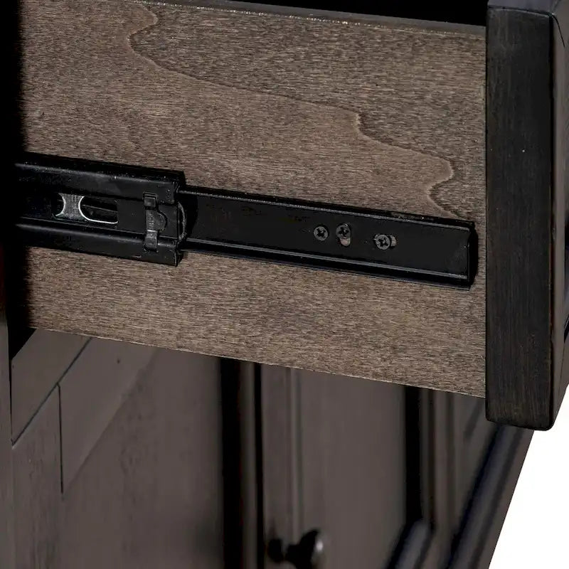 Credenza Americana Farmhouse Nera con Ante a Vetro