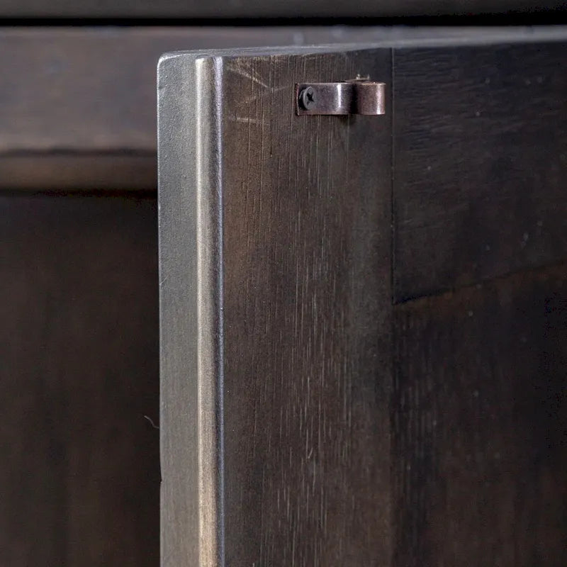 Credenza Americana Farmhouse Nera con Ante a Vetro