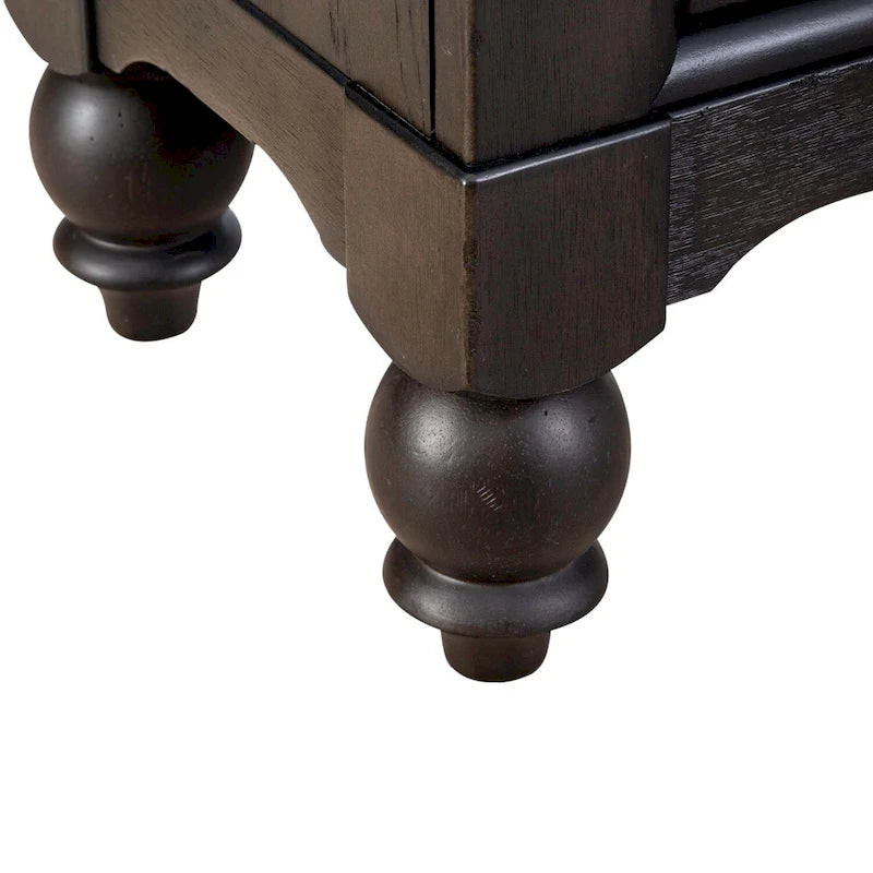 Credenza Americana Farmhouse Nera con Ante a Vetro