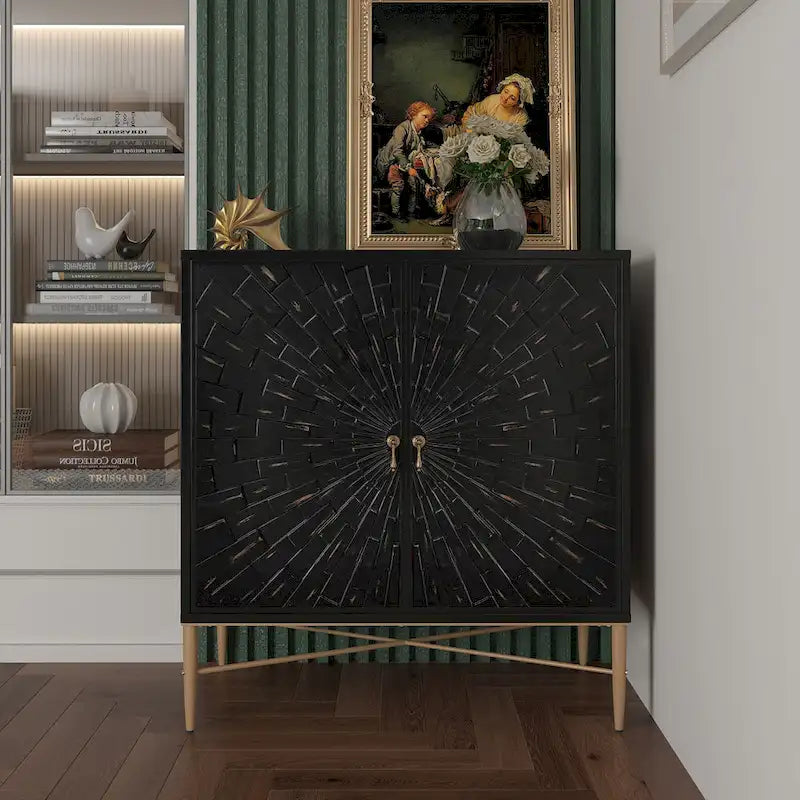 Mobile credenza accentato Clihome a 2 ante in legno vintage