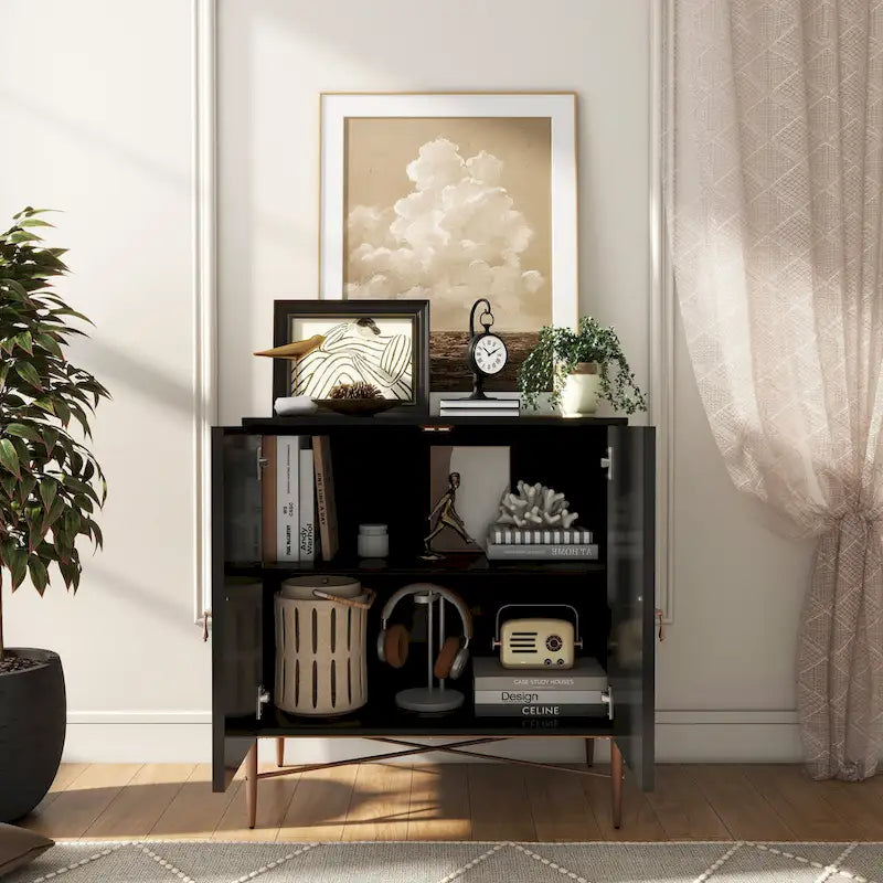 Mobile credenza accentato Clihome a 2 ante in legno vintage