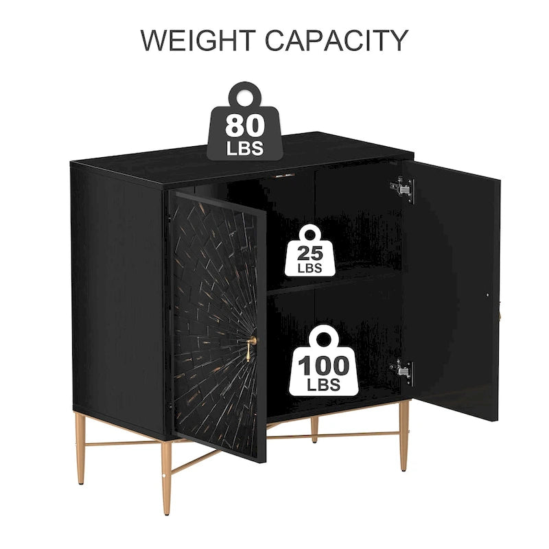 Mobile credenza accentato Clihome a 2 ante in legno vintage