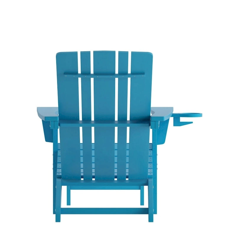 Sedia Adirondack per tutte le stagioni con poggiapiedi estraibile e portabicchieri
