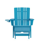 Sedia Adirondack per tutte le stagioni con poggiapiedi estraibile e portabicchieri