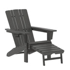 Sedia Adirondack per tutte le stagioni con poggiapiedi estraibile e portabicchieri