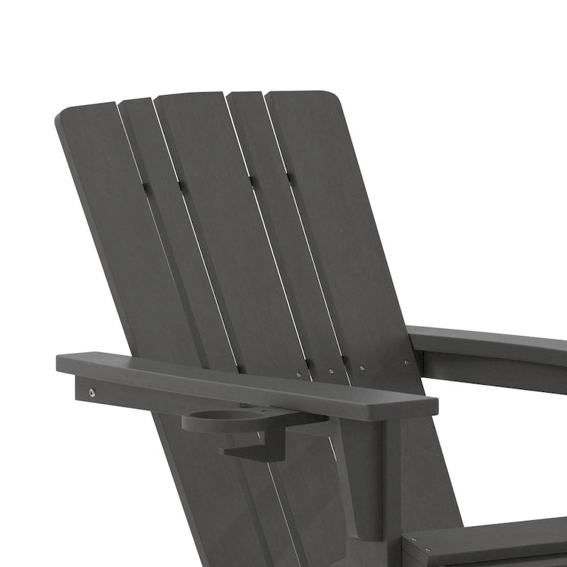Sedia Adirondack per tutte le stagioni con poggiapiedi estraibile e portabicchieri