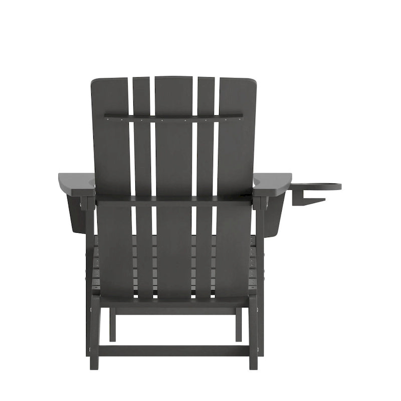 Sedia Adirondack per tutte le stagioni con poggiapiedi estraibile e portabicchieri