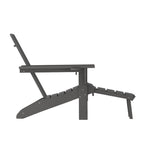 Sedia Adirondack per tutte le stagioni con poggiapiedi estraibile e portabicchieri