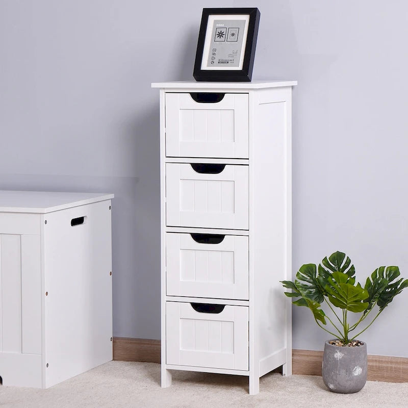Mobiletto sottile da bagno a 4 cassetti