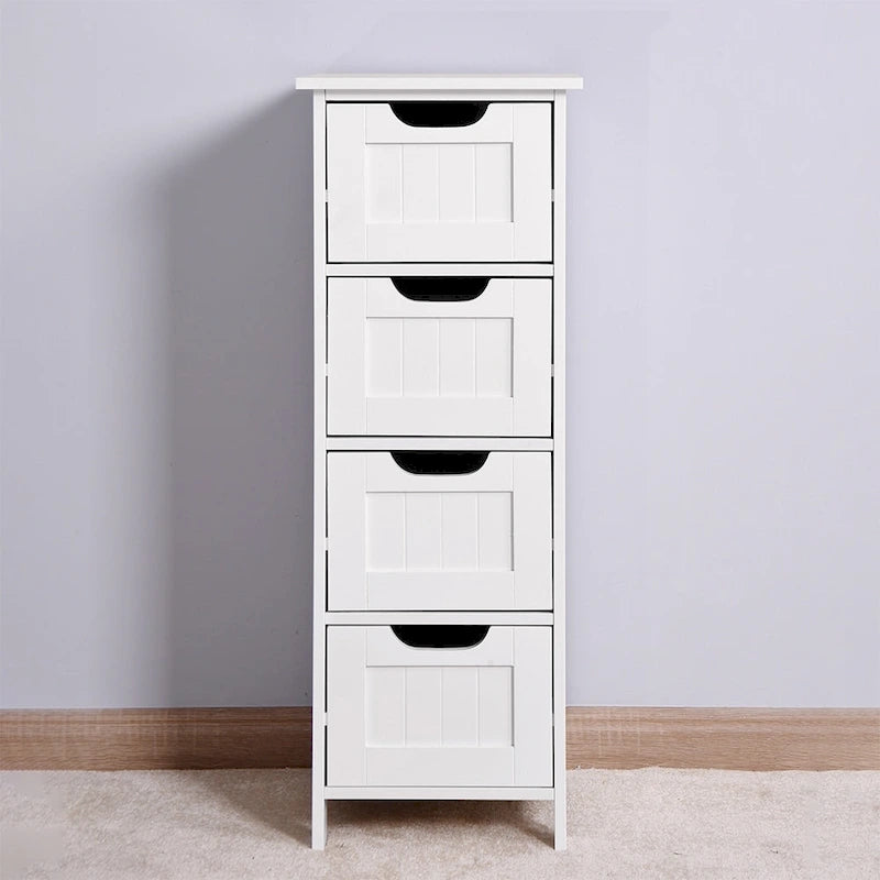 Mobiletto sottile da bagno a 4 cassetti