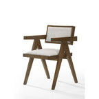 Sedia da pranzo Modrest Fern moderna in noce e beige (set da 2)