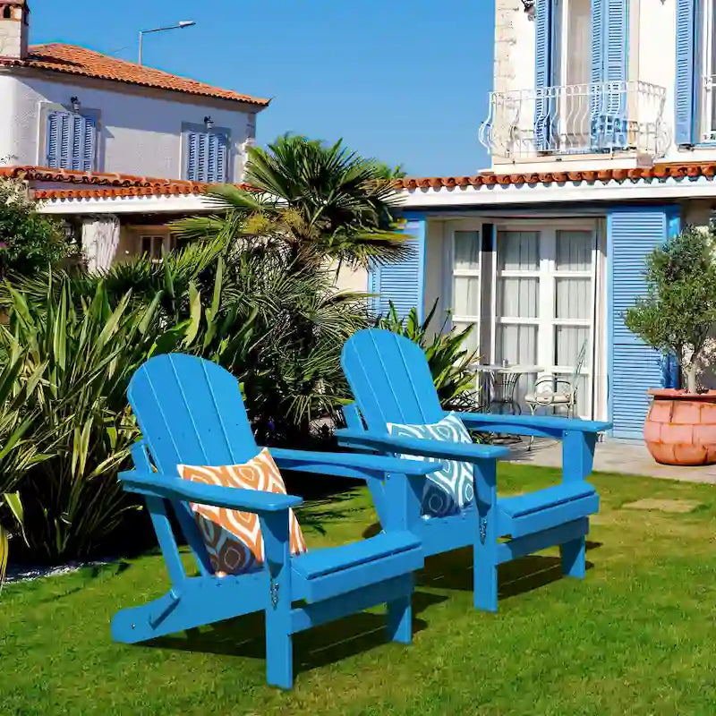 Sedia Adirondack Pieghevole, Sedie da Esterno per Patio in Resina HDPE Resistente a Tutte le Condizioni Atmosferiche per Barbecue e Spiaggia