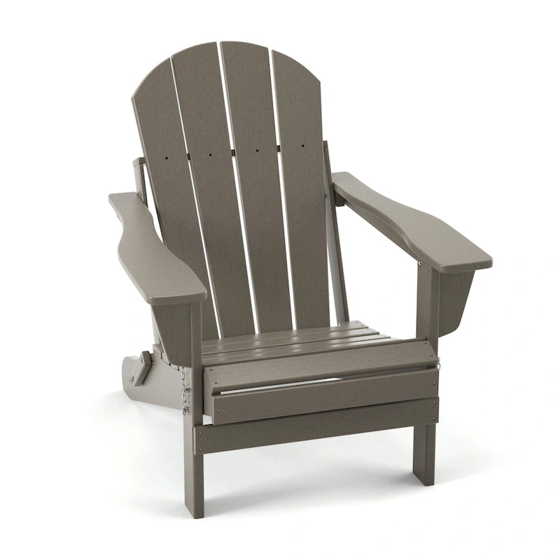 Sedia Adirondack Pieghevole, Sedie da Esterno per Patio in Resina HDPE Resistente a Tutte le Condizioni Atmosferiche per Barbecue e Spiaggia