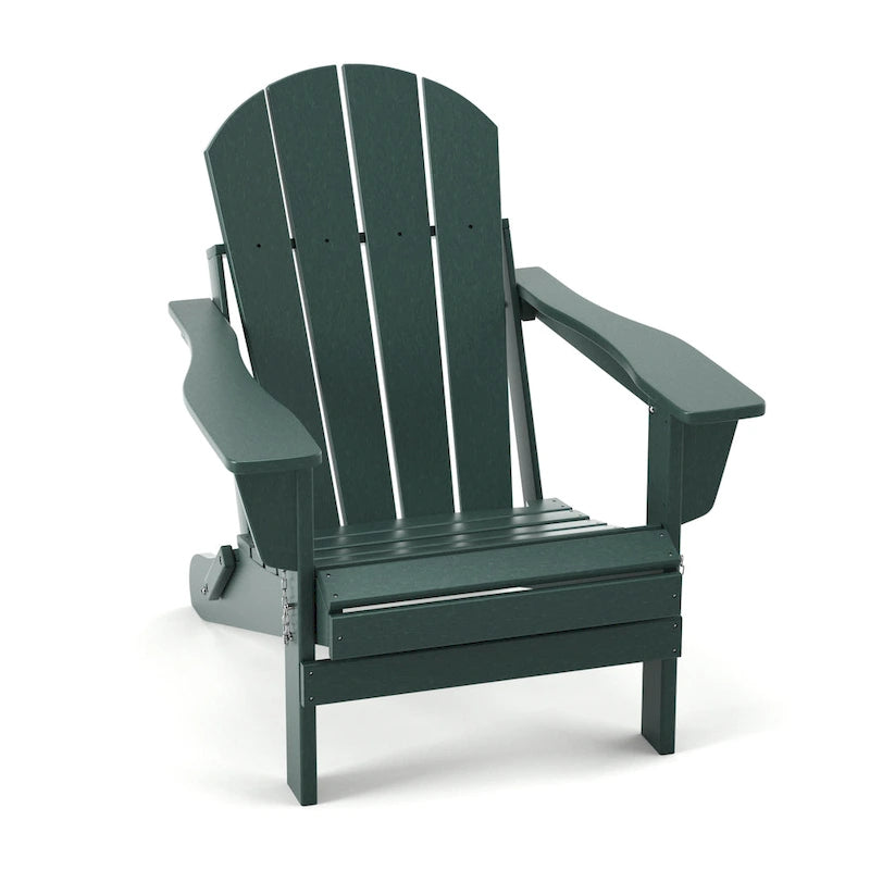 Sedia Adirondack Pieghevole, Sedie da Esterno per Patio in Resina HDPE Resistente a Tutte le Condizioni Atmosferiche per Barbecue e Spiaggia