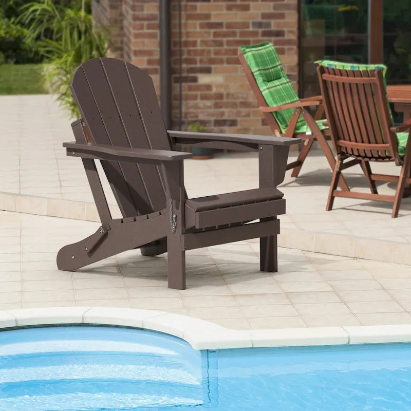 Sedia Adirondack Pieghevole, Sedie da Esterno per Patio in Resina HDPE Resistente a Tutte le Condizioni Atmosferiche per Barbecue e Spiaggia