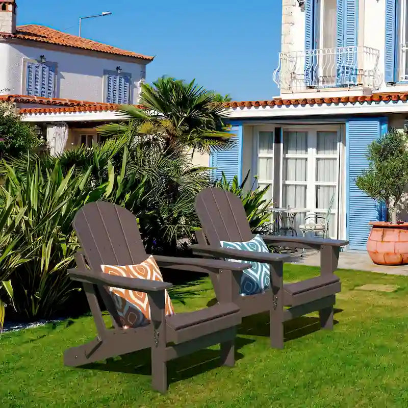 Sedia Adirondack Pieghevole, Sedie da Esterno per Patio in Resina HDPE Resistente a Tutte le Condizioni Atmosferiche per Barbecue e Spiaggia