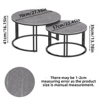 2 tavolini rotondi sovrapponibili Sintered Stone Top Gambe in metallo - 27x16