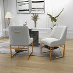 Sedia da pranzo in velluto contemporaneo SEYNAR con gambe in metallo, set da 6