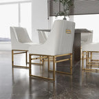 Sedia da pranzo in velluto contemporaneo SEYNAR con gambe in metallo, set da 6