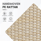 HOOOWOOO Set da conversazione in rattan per esterni da 5 pezzi con tavolo braciere