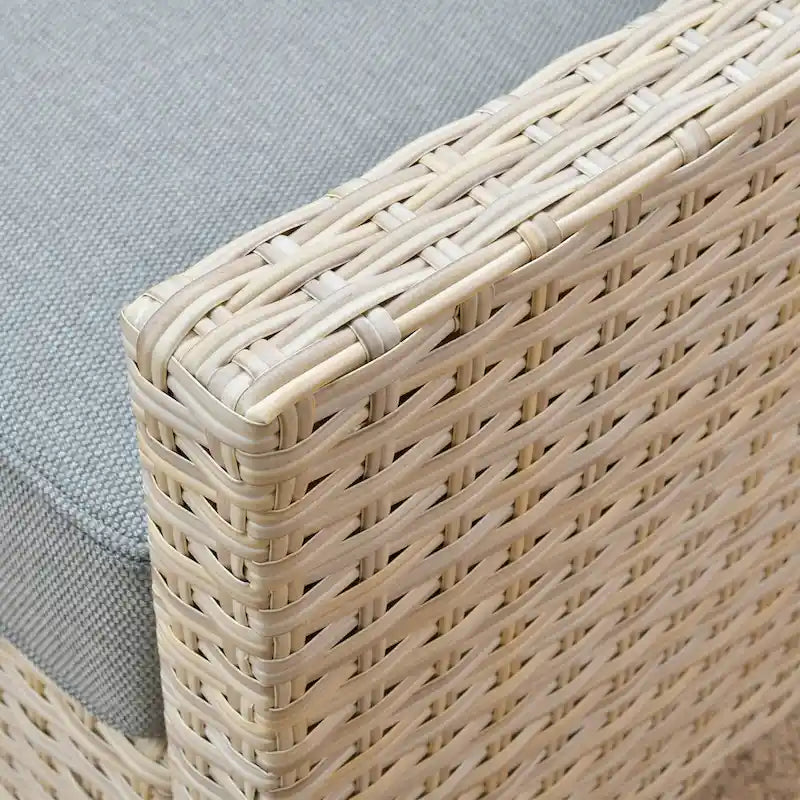 HOOOWOOO Set da conversazione in rattan per esterni da 5 pezzi con tavolo braciere