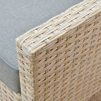 HOOOWOOO Set da conversazione in rattan per esterni da 5 pezzi con tavolo braciere