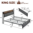 Letto imbottito con piattaforma in stile vintage con cassetti contenitore