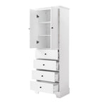 Mobile contenitore moderno con 2 ante e 4 cassetti per bagno, ufficio