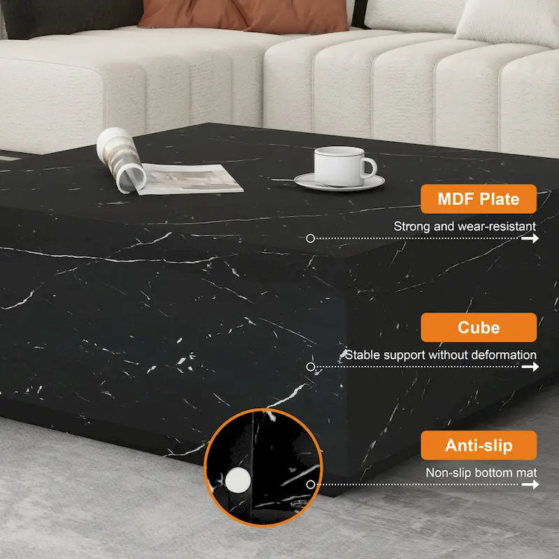 Tavolino quadrato effetto marmo
