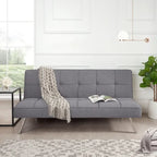 Divano Letto Futon Madison Modern Comfort, Capitonnè, Convertibile, Tessuto Lino, Capacità di Carico 340 kg