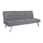 Divano Letto Futon Madison Modern Comfort, Capitonnè, Convertibile, Tessuto Lino, Capacità di Carico 340 kg