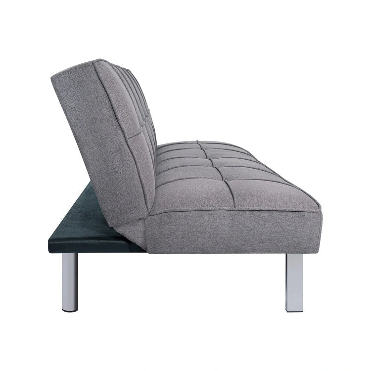 Divano Letto Futon Madison Modern Comfort, Capitonnè, Convertibile, Tessuto Lino, Capacità di Carico 340 kg