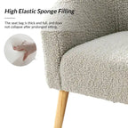 Poltrona Sheila Modern 30 W Boucle con gambe in legno massello, set da 2 di HULALA HOME