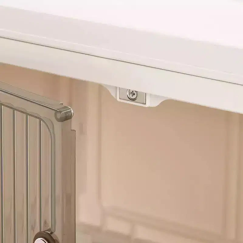 Contenitori pieghevoli 38/50/62 Armadietti portagiochi in plastica/Organizzatore impilabile per vestiti con ruote bloccabili, Bianco