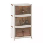Contenitori pieghevoli 38/50/62 Armadietti portagiochi in plastica/Organizzatore impilabile per vestiti con ruote bloccabili, Bianco
