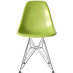 Sedie di design in plastica, gambe in filo cromato color argento, sedia da pranzo retrò, guscio sagomato, scrivania ufficio, base cromata, cucina