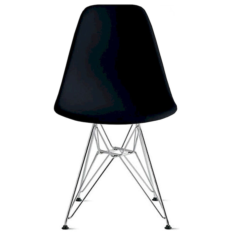 Chaises design en plastique Pieds filaires chromés argentés Rétro Salle à manger Accents Coque moulée Bureau Travail Base chromée Cuisine
