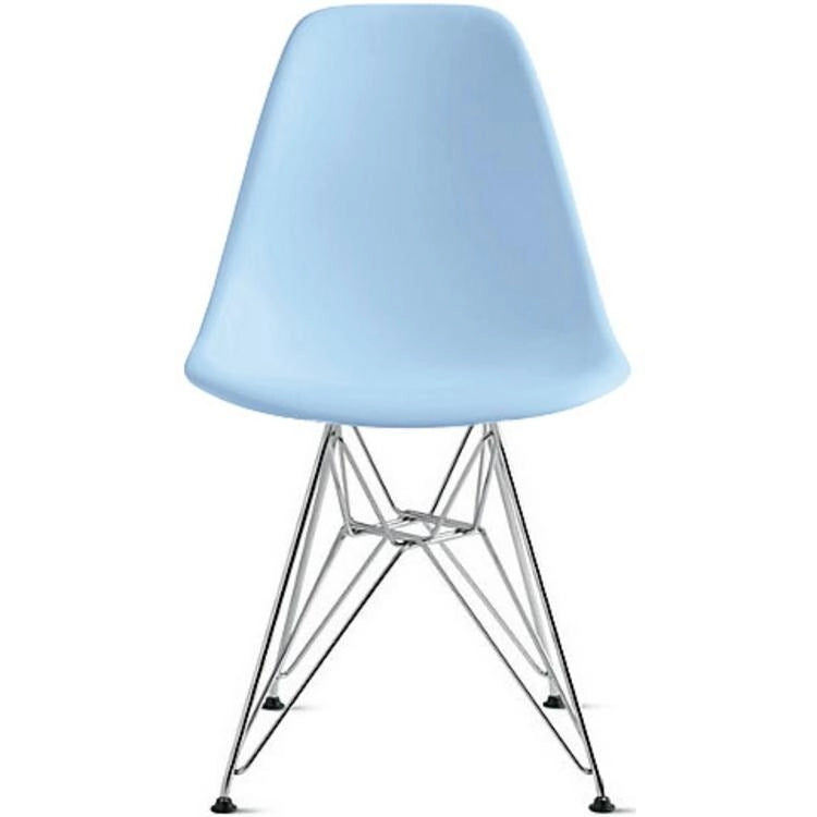Chaises design en plastique Pieds filaires chromés argentés Rétro Salle à manger Accents Coque moulée Bureau Travail Base chromée Cuisine