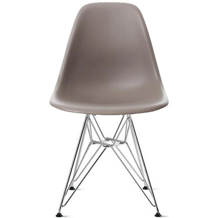 Chaises design en plastique Pieds filaires chromés argentés Rétro Salle à manger Accents Coque moulée Bureau Travail Base chromée Cuisine