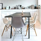 Sedie di design in plastica, gambe in filo cromato color argento, sedia da pranzo retrò, guscio sagomato, scrivania ufficio, base cromata, cucina