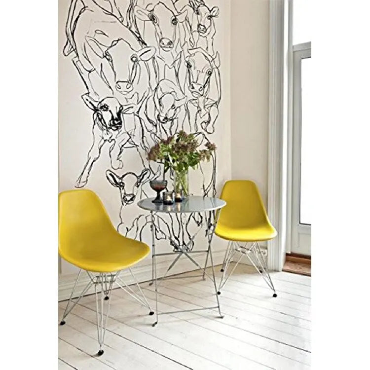 Sedie di design in plastica, gambe in filo cromato color argento, sedia da pranzo retrò, guscio sagomato, scrivania ufficio, base cromata, cucina