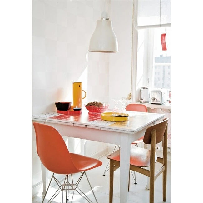 Sedie di design in plastica, gambe in filo cromato color argento, sedia da pranzo retrò, guscio sagomato, scrivania ufficio, base cromata, cucina